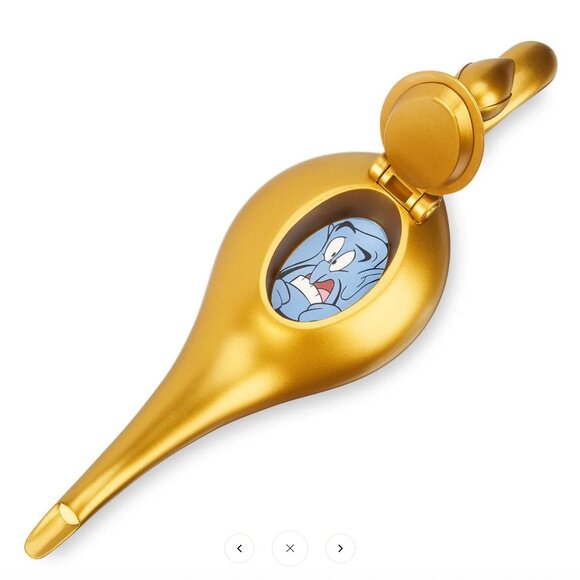 NEW 11” DISNEY ALADDIN GENIE INSIDE LIDDED GOLD LAMP RESIN SCULPTURE - Picture 5 of 15